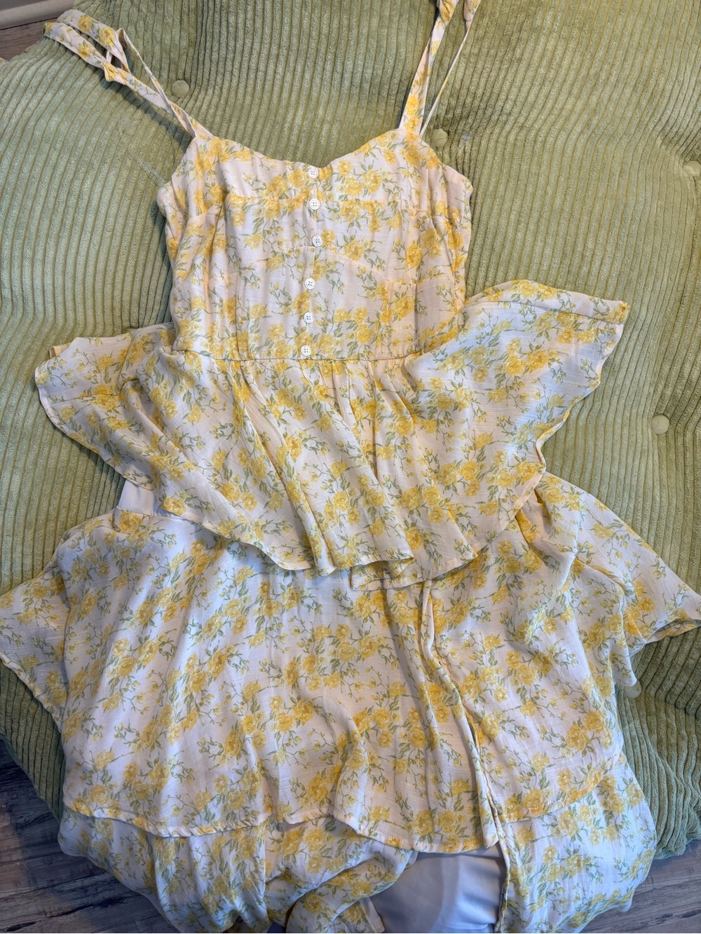 Altar'd State Yellow Floral Lined Dress